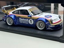 Model 1/18 RWB Porsche 964 White/Blue/Gold Re...