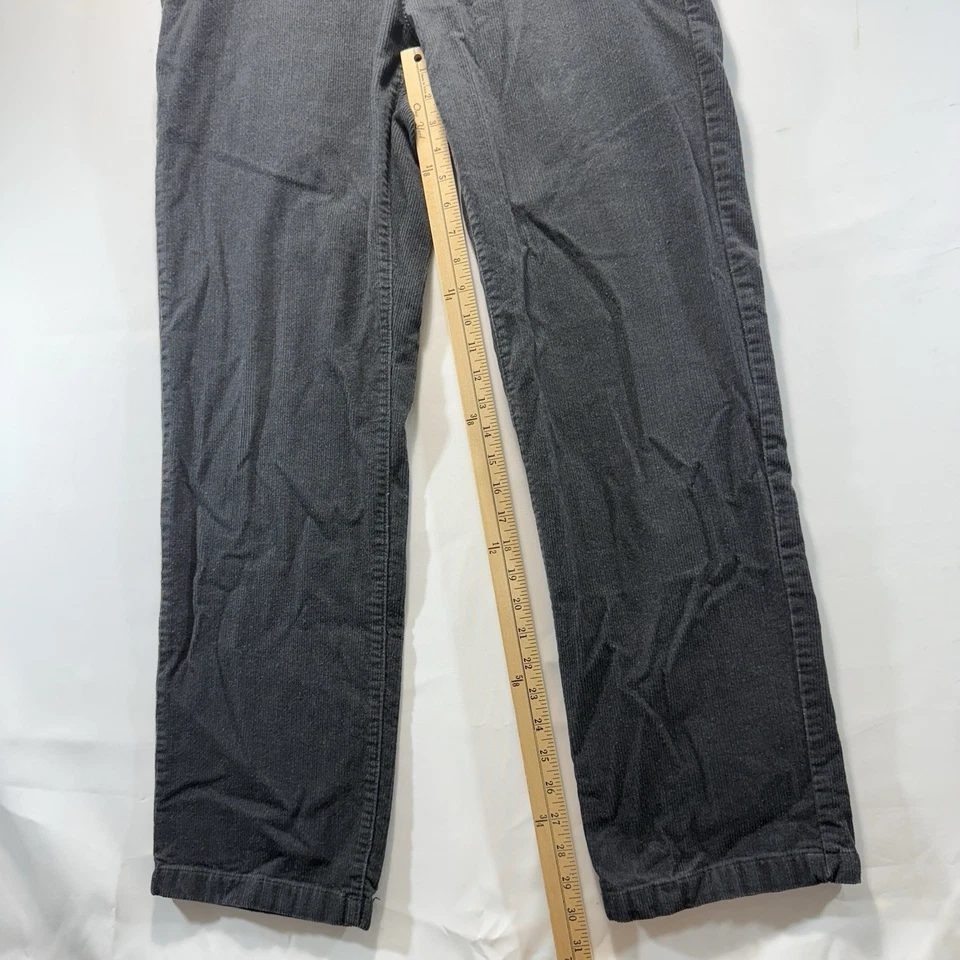 Calça Izod Masculina 33x32 Compatível 33x32 Veludo Perna Reta Cinza Escuro Casual Média - Imagem 3 de 4