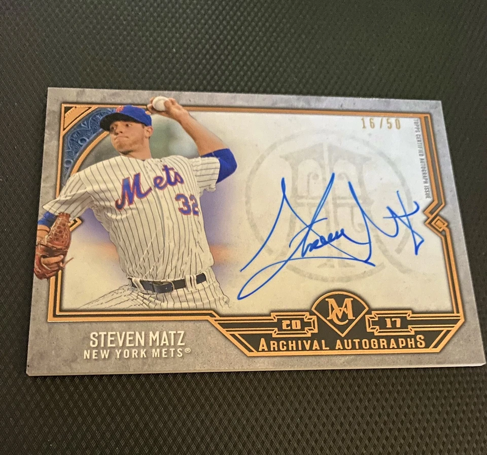 2017 Topps museum collection Auto Steven Matz 16/50 - Image 2 of 4