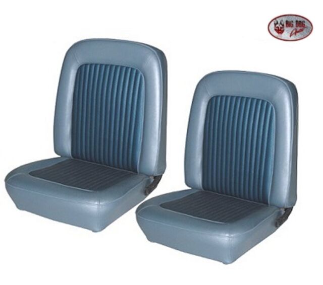 1968 68 Mustang Front Only Seat Upholstery Blue Tmi In Stock For - 68 Mustang Seat Covers