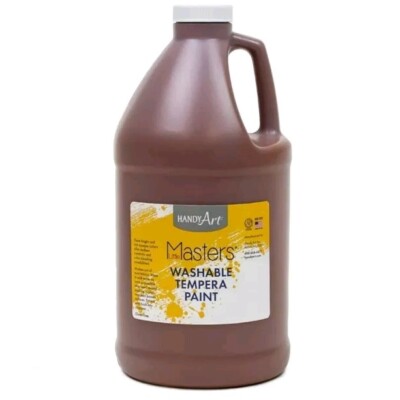 Handy Art Little Masters Washable Tempera Paint 1/2 gallon Brown 64 oz Non-toxic
