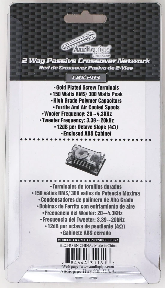 2 Pack 300 Watts peak 2 Way Crossover Passive Car Audio Speaker Tweeter CRX-203 - Image 2 of 4