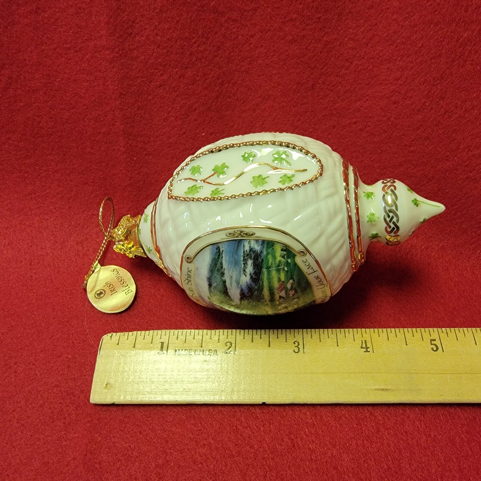 Irish Blessings 1999 Bradford Exchange Porcelain Christmas Ornaments Set Of 3 - Picture 12 of 15
