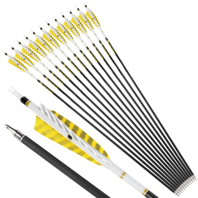 Carbonpfeile Naturfedern SP300-800 Bogenschießen Compound Recurvebogen Jagdpfeil