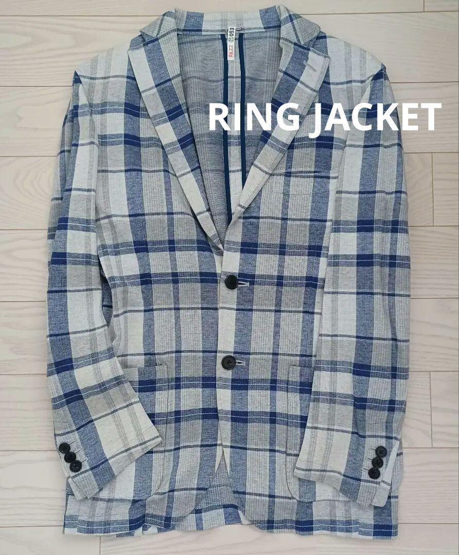 Ring Jacket Men's Checked Jacket Cleaned cotton M… - image 9