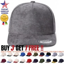 Suede Baseball Cap for Men Adjustable Size Curved Visor Plain Solid Color Women