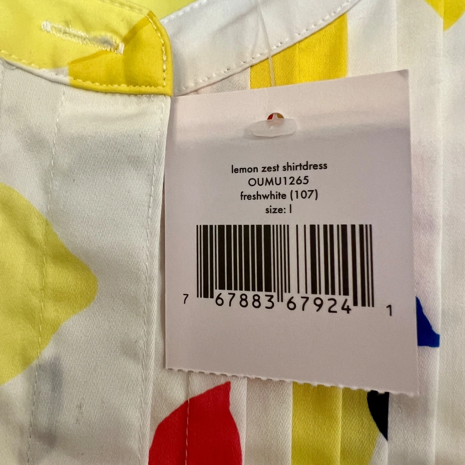 Camicia senza maniche Kate Spade Lemon Zest nuovo senza etichette stile abito taglia LARGE