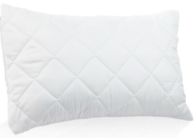 Pack of 2 Super King Size Zipped Pillow Protectors with Zip Quilted Microfibre