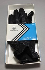 Isotoner Gloves Mens Large Black Smartouch Stretch Touchscreen Tech NWT