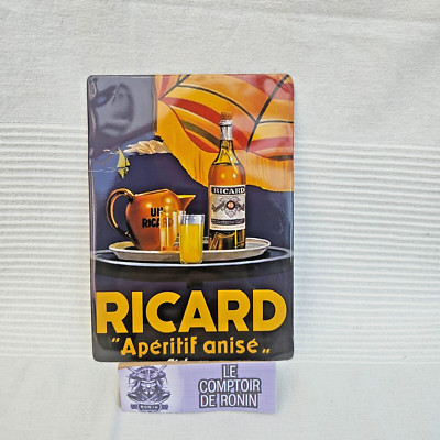 Ricard small advertising plate ''Aniseed aperitif'' metal 14 x 20 cm