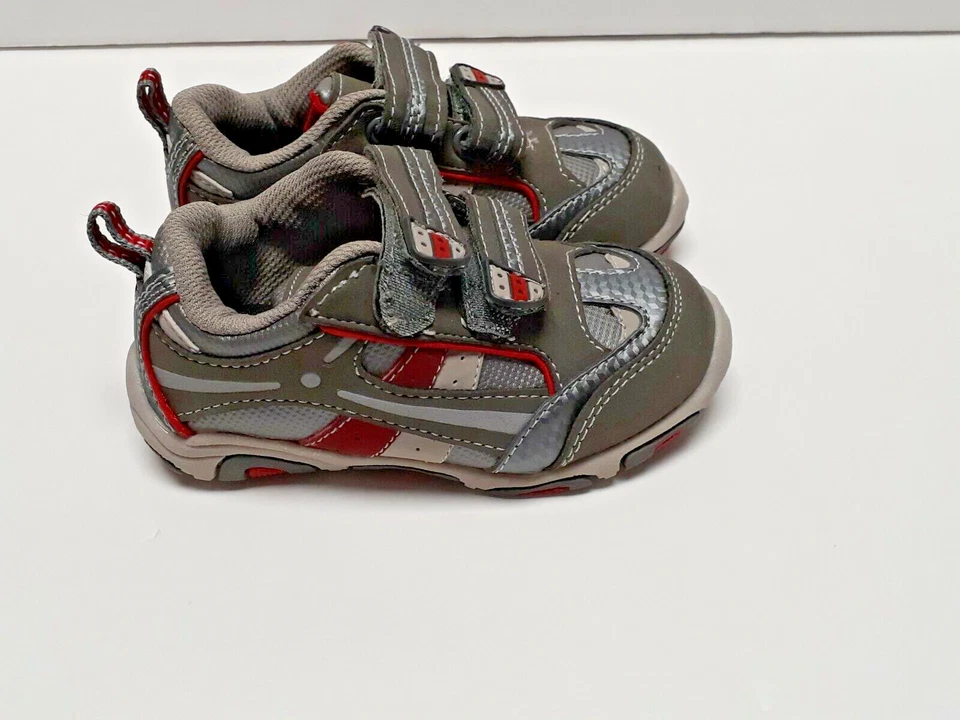 Jumping Beans Niños Zapatos Tenis Gris Rojo Niño Pequeño Talla 7 Foto 4 de 4
