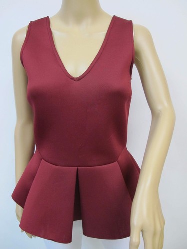 Vanity Room Sleeveless V-Neck Peplum Babydoll Tank Top Size S - Picture 5 of 10