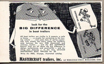 #ad #ad 1958 Print Ad Mastercraft Boat Trailers MiddletownCT $8.72
