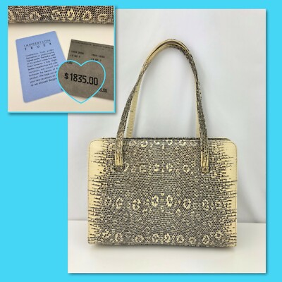 Lambertson Truex Ring Lizard Small Handbag Retail $1835 