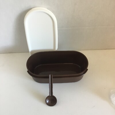 Tupperware Modular Mate Oval Brown 1611-24 W/Lid 1616-1 & Spoon 6208A-3 New