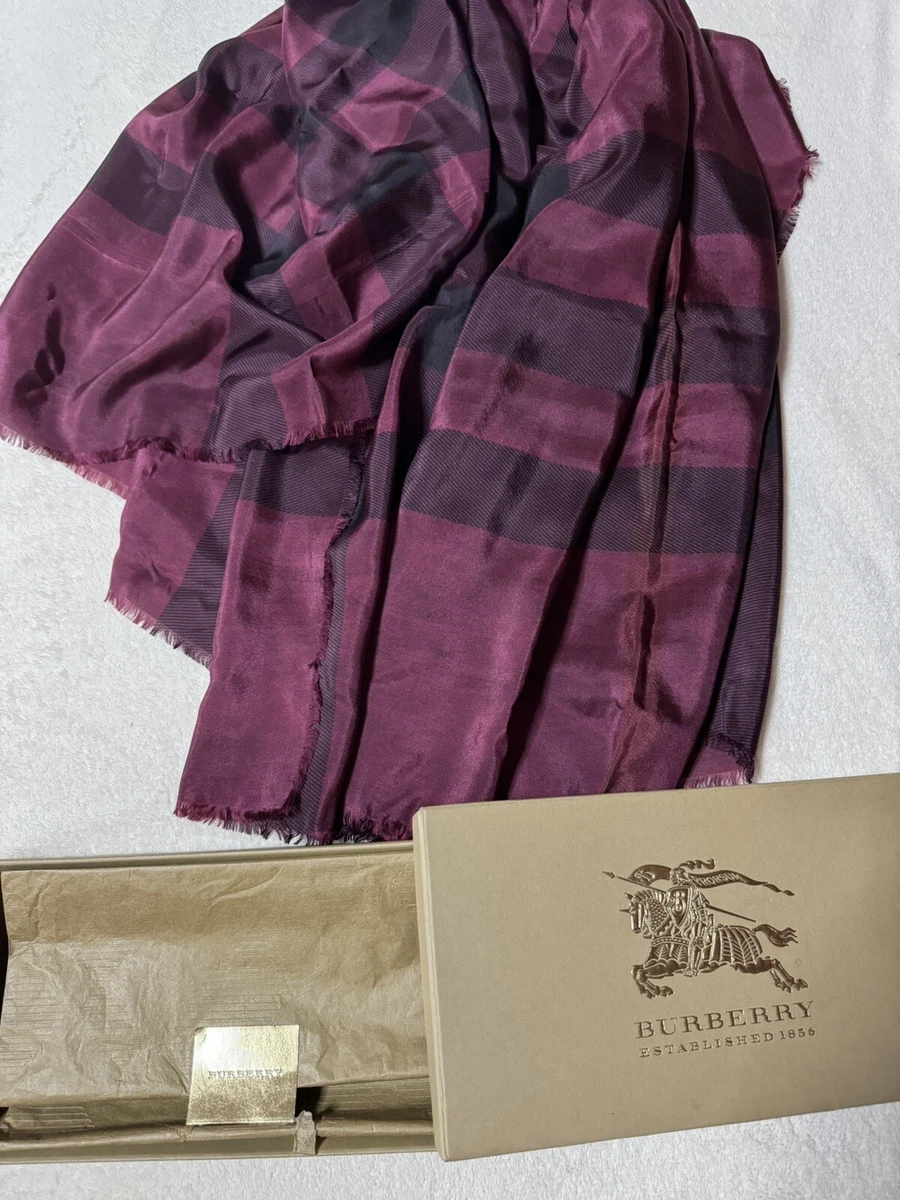 Burberry Tuch Seide Bordeaux ca. 120 120 cm Neu mit OVP Geschenk