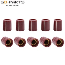 6.4mm Marconi Style Knob For Guitar AMP Effect Pedal Mixer Brass Insert Dark Red