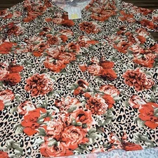 LuLaRoe Jana Empire Waist Swing Top 3XL Rose Leopard Print Animal Cheetah 26/28