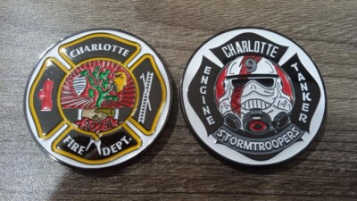Charlotte Fire Department Station 9 Star Wars Stormtrooper Challenge Coin 