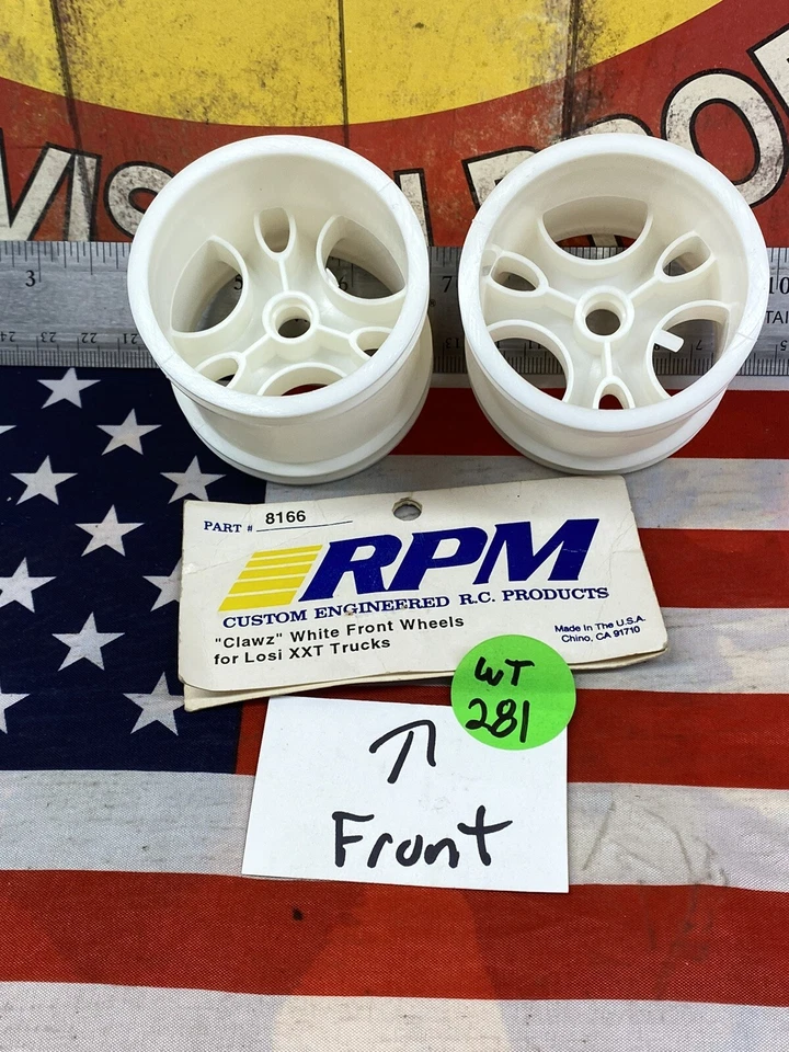 RPM 8166 Claws FRONT WHEELS for: Losi XXT Trucks, White NEW USA SHIPPED - Image 3 of 4