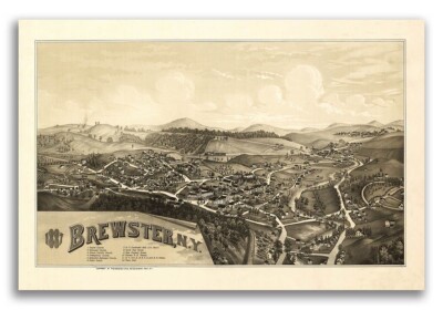 Brewster New York 1887 Historic Panoramic Town Map - 16x24