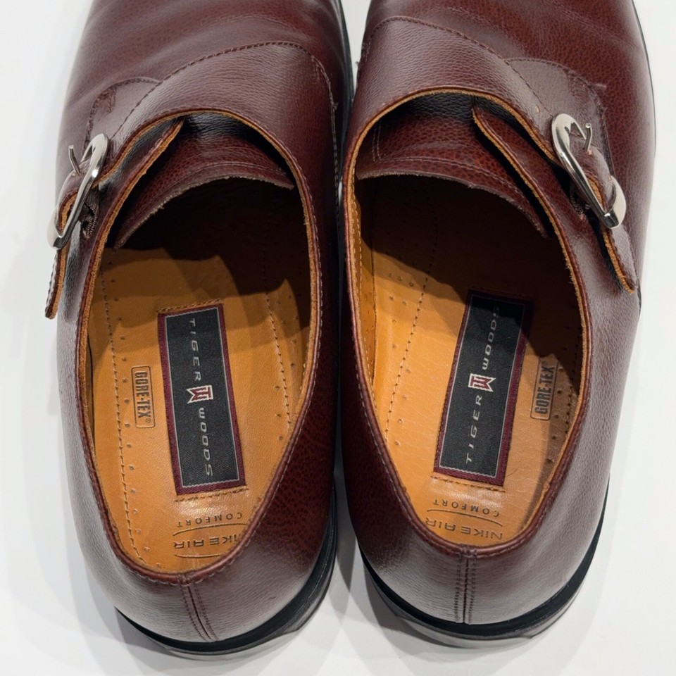 VTG Nike Air Tiger Woods Last Golf Shoes Brown Leather Monk Strap Men