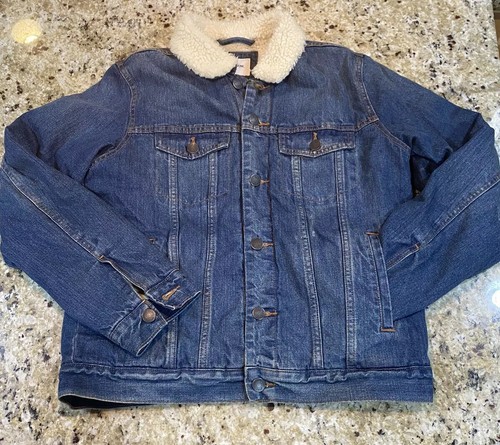 Sherpa Lined Denim Jean Trucker Jacket 