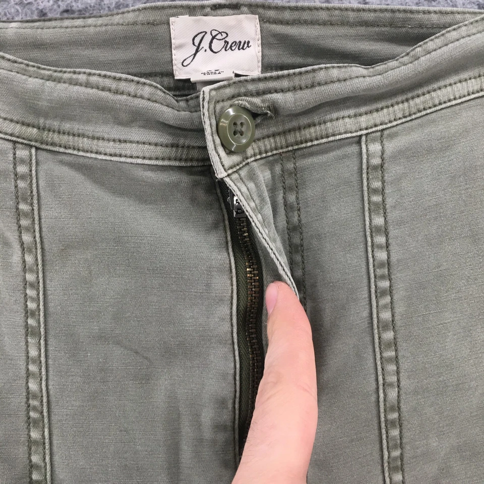 Pantalones cargo JCrew para mujer 29 (actual 32X25.5) verde tiro alto pierna cónica cremallera mosca Foto 2 de 4