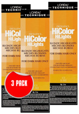 L'Or al Technique HiColor Red HiLights Permanent Hair Color: ASH BLONDE - 3 PACK