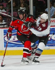 Jay Pandolfo New Jersey Devils hits Joe Sakic Colorado Avala- Ice Hockey Photo