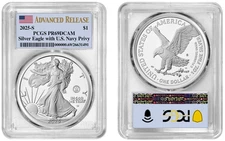 2025 S Silver Eagle $1 US Navy Privy PCGS PR69DCAM Advanced Release #695