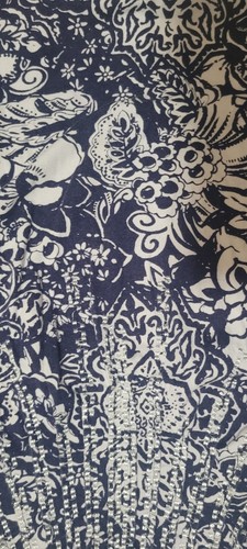 Women's XXL Tank Top CHARTER CLUB Blue White Silver Glitter Pleats Cotton/Modal - Picture 11 of 11