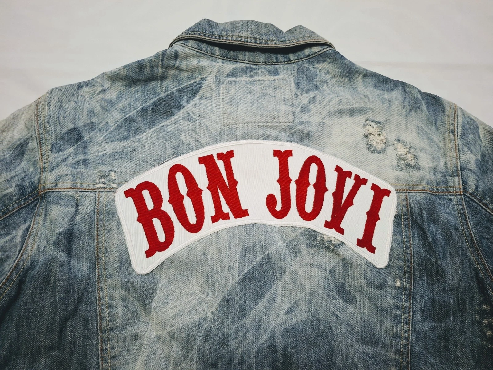 Bon Jovi, Energie Patched Battle Denim Mens Jacket Size M - product detail image 8