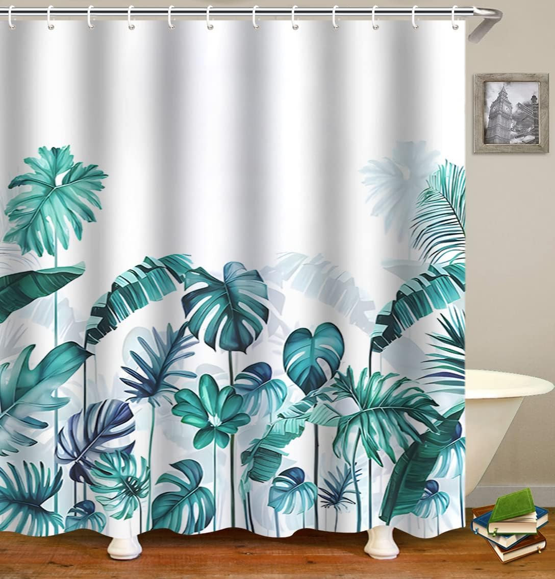 Shower Curtains, Bathroom Shower Curtain with 12 Hooks, Waterproof Polyester Fab
