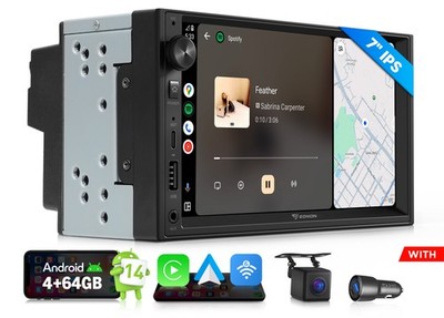 7'' Android 14 UX7A Double 2 Din Car Stereo Radio CarPlay GPS Navi WiFi Bluetooth