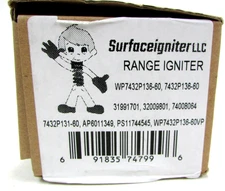 Oven Range Igniter WP7432P136-60 / 7432P136-60 / 31991701 / 32009801 / 74008064