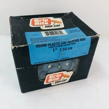 Grip-Rite 1” 1lb Box NEW Electrogalvanized Plastic Round Cap Roofing Nails