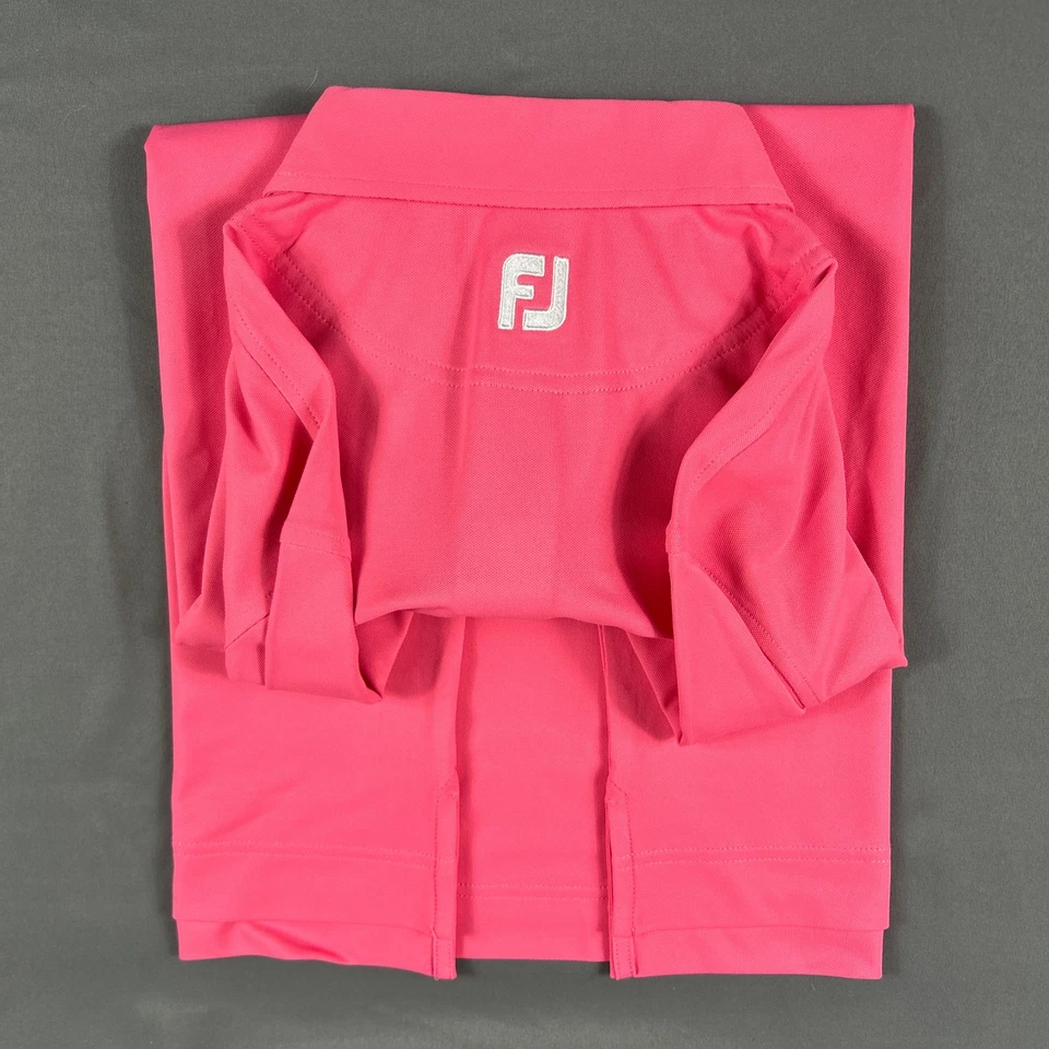 Camisa polo de golfe FootJoy stretch pique sólida grande poliéster melancia MSRP $88 - Imagem 3 de 4