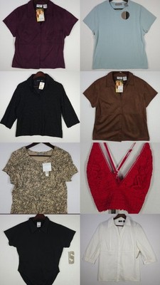 Vintage Women's Lot Of 8 Blouses Tops Size Large Varied Brands/Styles