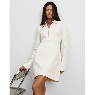 Veronica Beard Capelle Half-Zip Mini Dress in Dove 8