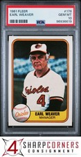 1981 FLEER #178 EARL WEAVER HOF PSA 10