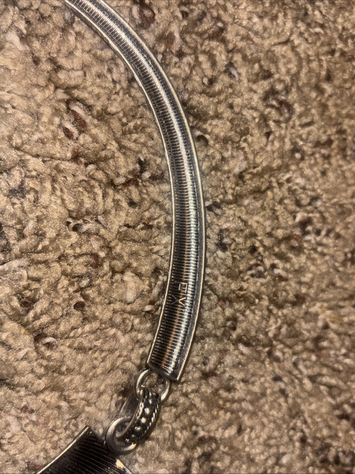 FX Signed Silver Tone Abalone Statement Necklace … - image 3