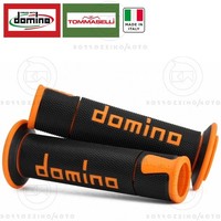 Paar Domino Road-Racing Universelle Motorradgriffe Schwarz/Orange 120 Mm Offen