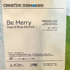 NEW Creative Memories "Be Merry" Paper Photo Mat Pack 12x12 16 Sheets 32 Mats