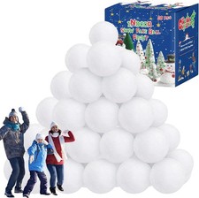 36 PCS Snow Balls for Kids Indoor, Plush Indoor Snow Ball Fight Set, Soft Fake S