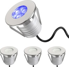 Blue Underwater LED Lights 4PCS 3W IP68 Waterproof Dimmable for Pool Pond Founta