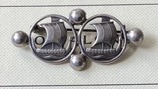 Vintage Carl Ove Frydensberg Danish Silver Brooch w/ Viking Longships 4.5 x 2cm