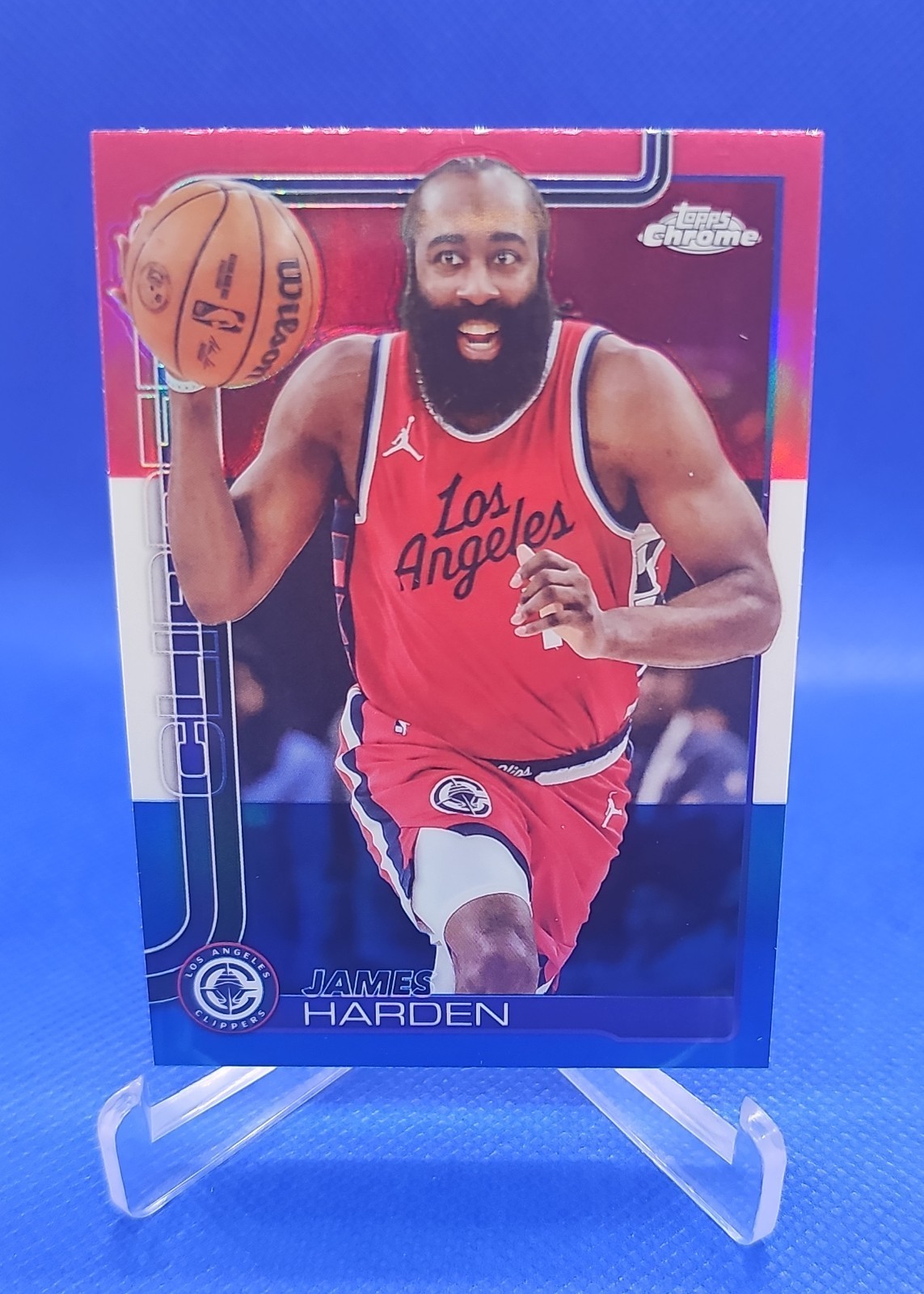 2025-26 Topps Chrome - James Harden #54 Red White & Blue Refractor
