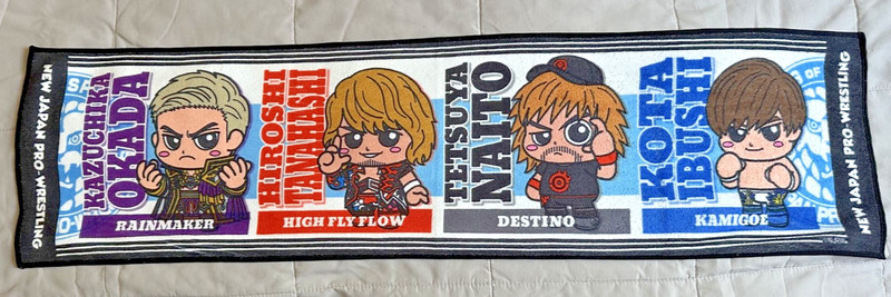 Kazuchija Okada Hiroshi Tanahashi NJPW 8x31 Cheer Cartoon Towel Tetsuya Naito SP