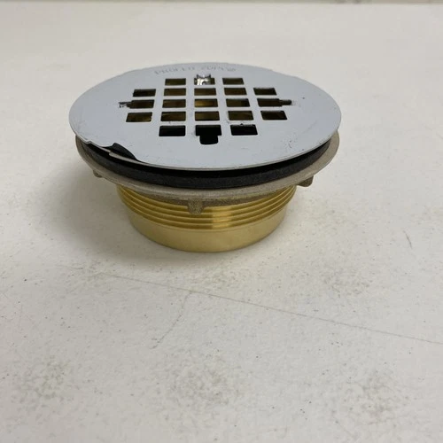 ProFlo 4-1/4" Brass Snap-in Shower Drain PF140NC SS Grate for 2" SCH40DWV Pipe - Picture 3 of 7